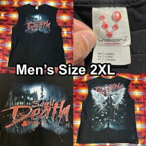 Vintage Grim Reaper Graveyard Black Tank Top Men’s 2XL Gothic Y2K Saint Death